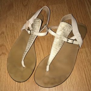 White and Gold BCBG Flats